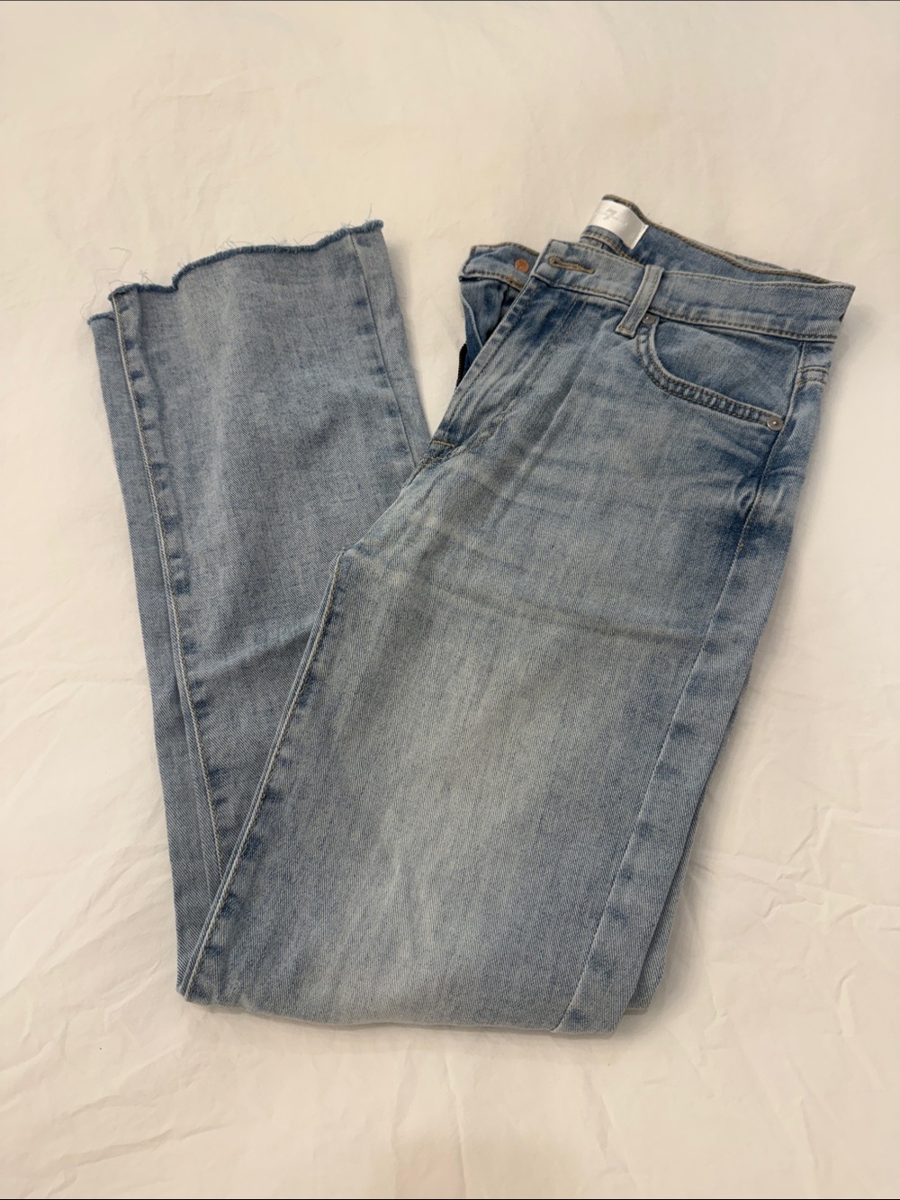 7 For All Mankind Light Blue Cropped Women's Jeans, size 25